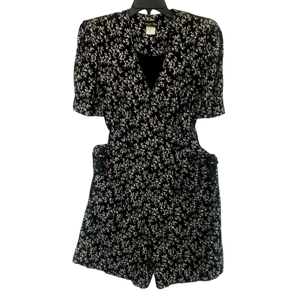 Vintage Stuart Alan Floral Romper Size 12